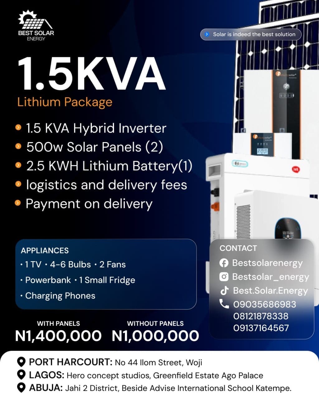 1.5KVA Lithium Package