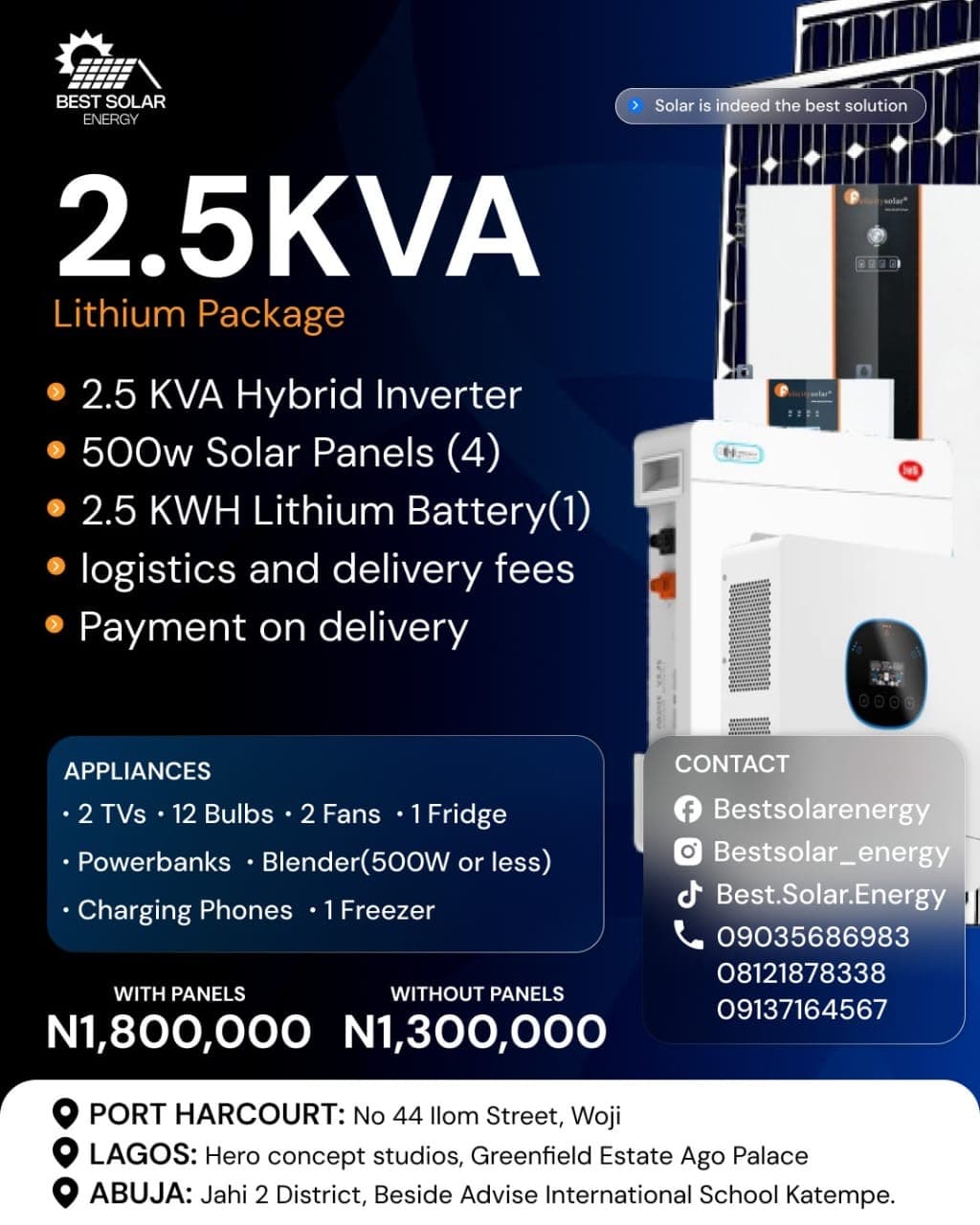 2.5 KVA Lithium Package