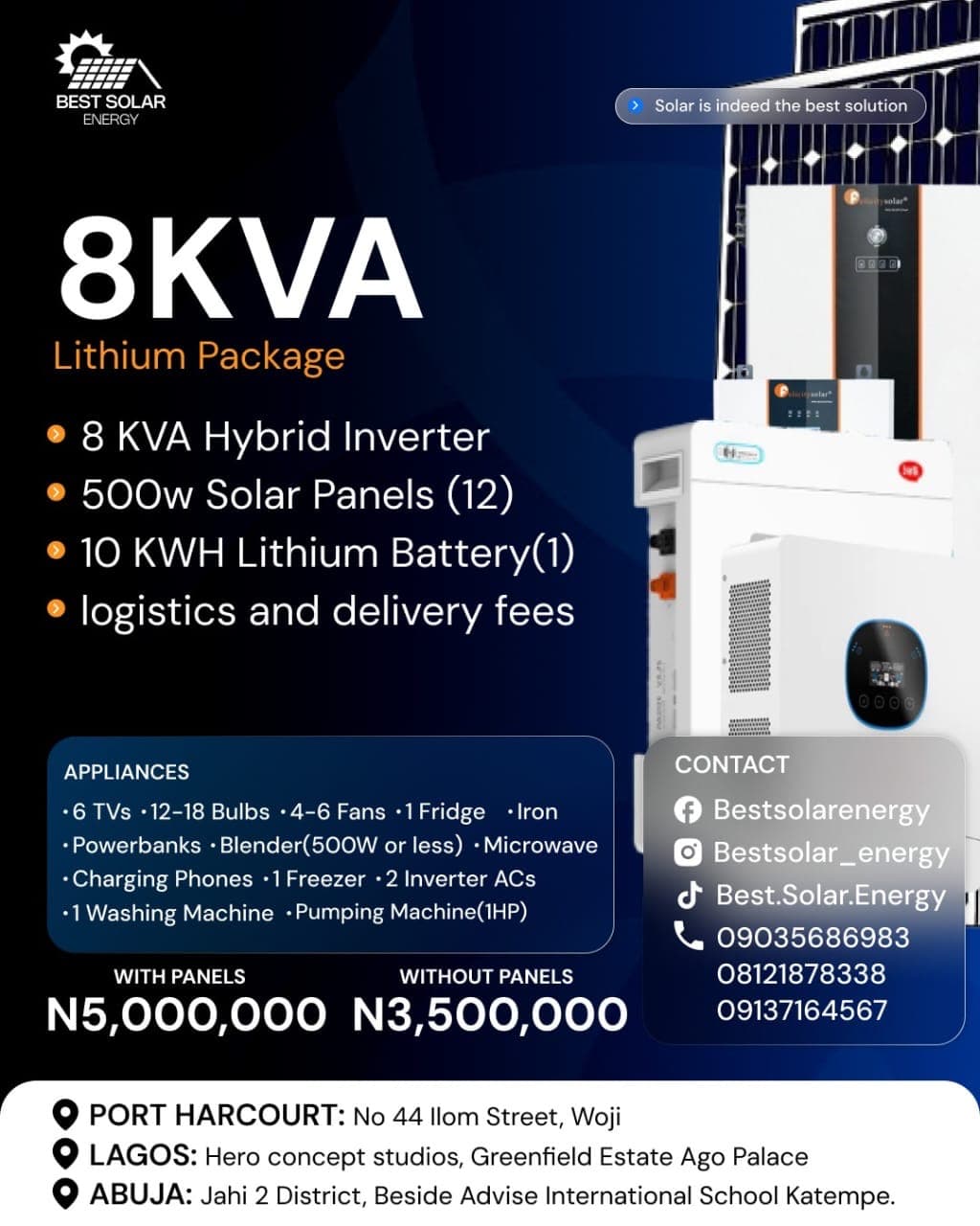 8KVA Lithium Package
