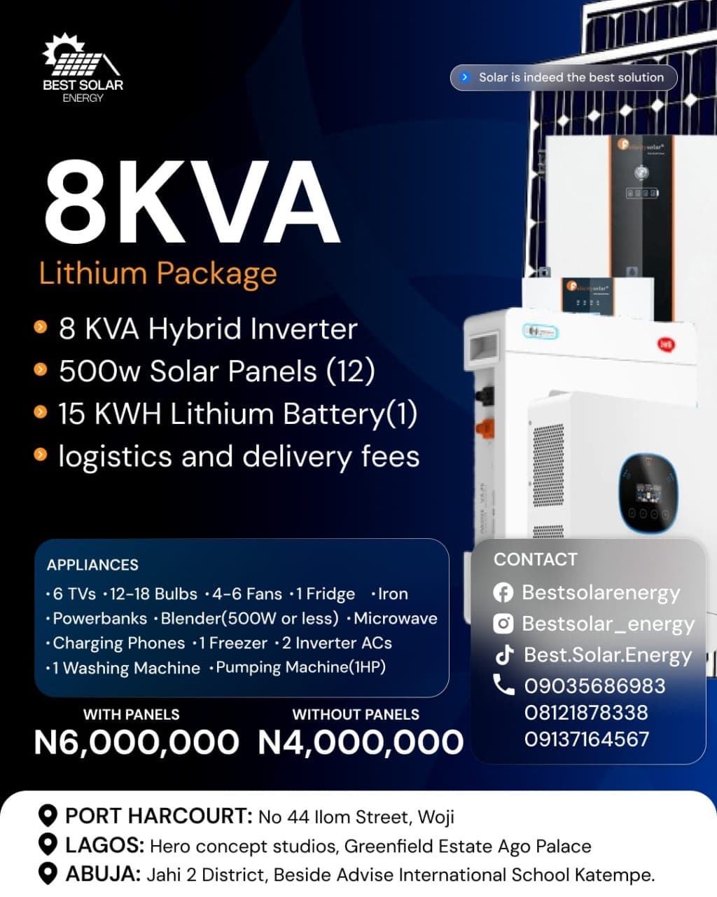 8KVA PRO Lithium Package