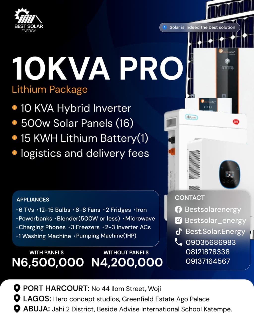 10KVA PRO Lithium Package