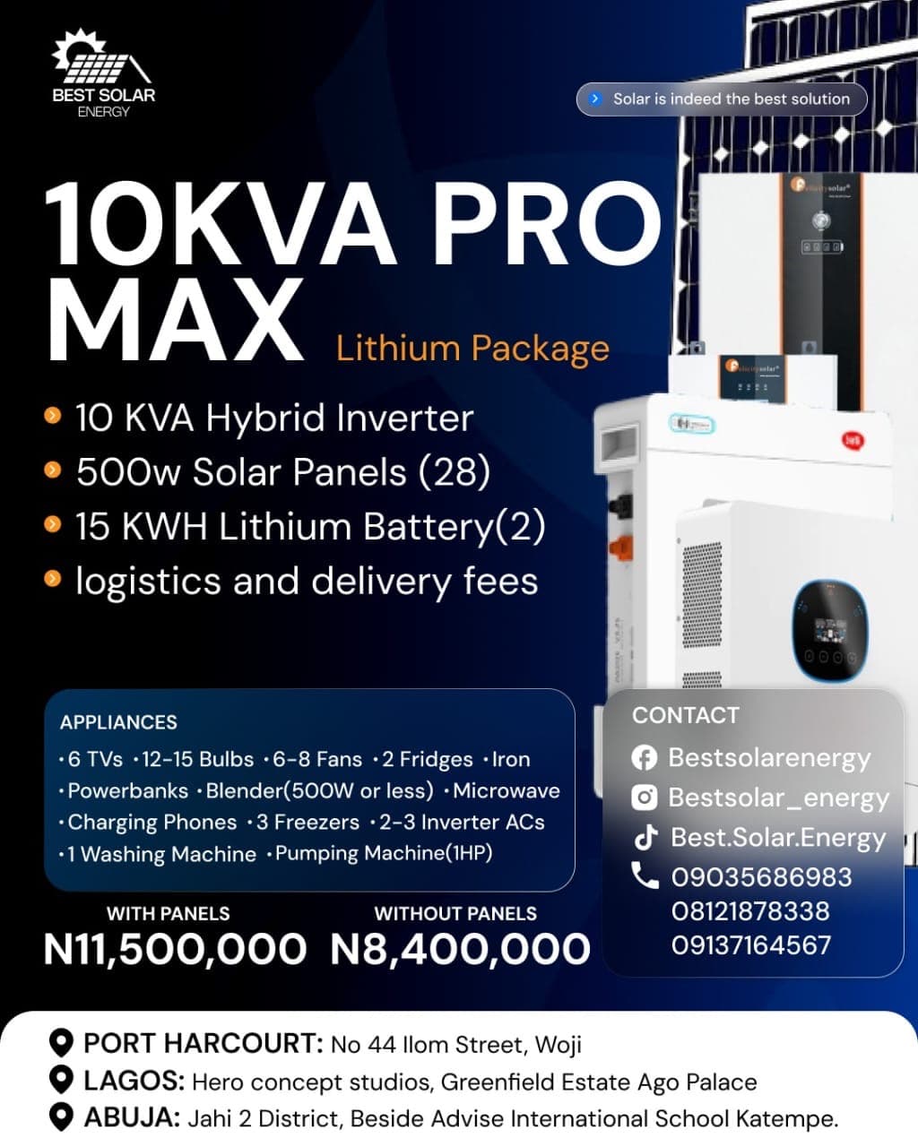 10KVA PRO MAX Lithium Package
