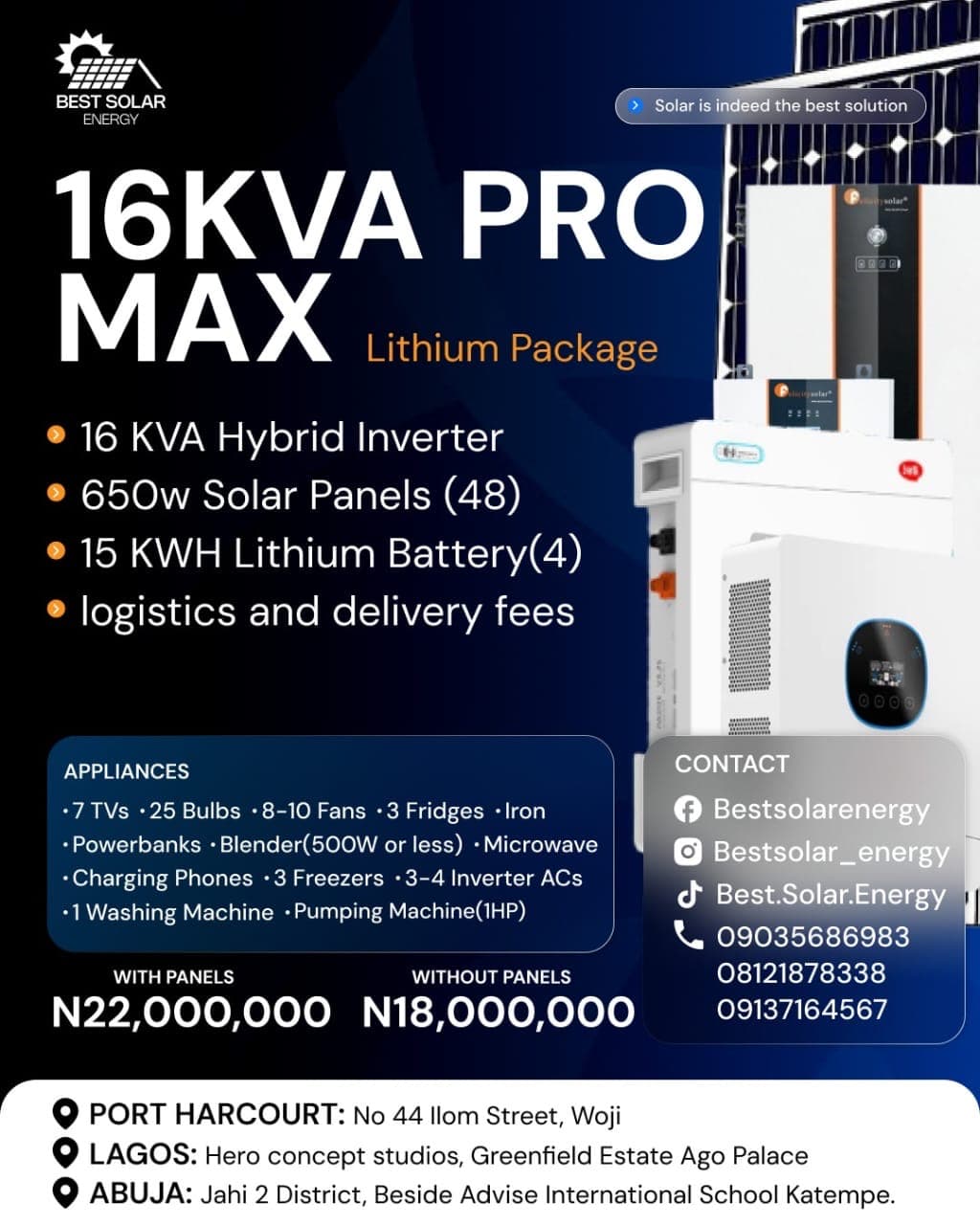 16KVA PRO MAX Lithium Package